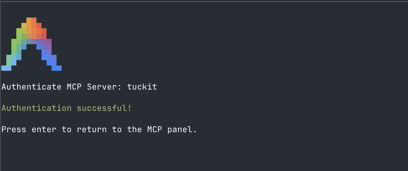 The terminal showing 'Authentication successful!'